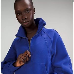 Lululemon scuba oversized funnel neck half zip in psychic